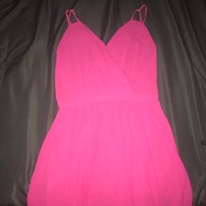 Hot pink flowy dress